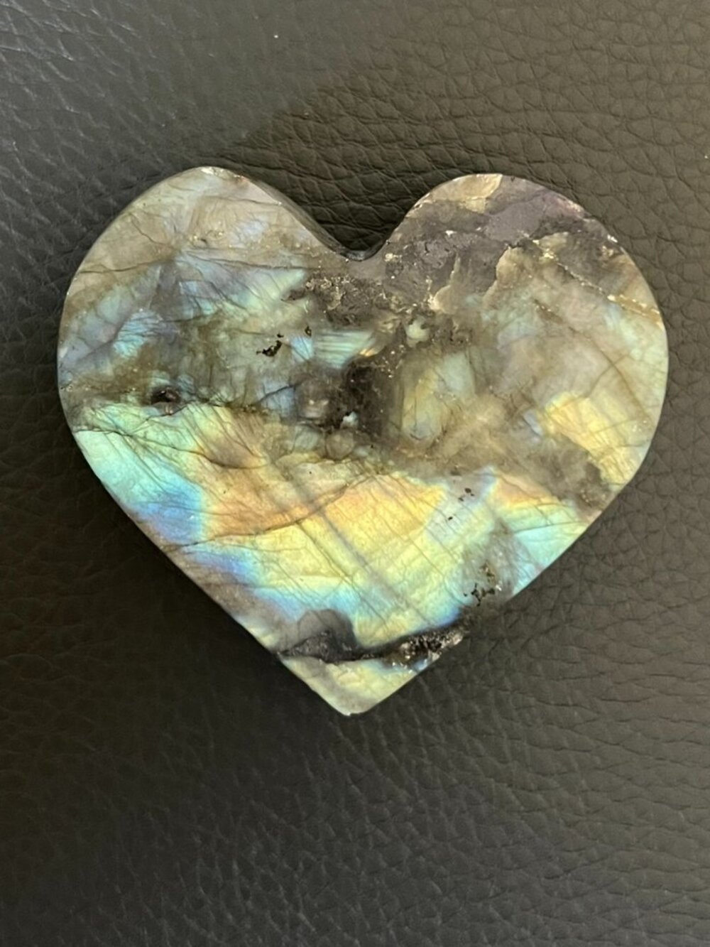 Carved Labradorite Crystal Heart
